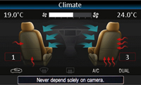 Alpine VW Interface retains visual representation of air condition and heater controls