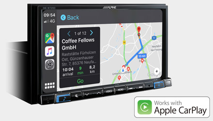 Online Navigation with Apple CarPlay - INE-W720D